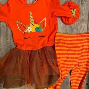 Emily Rose Halloween pumpkin two piece outfit! 3T